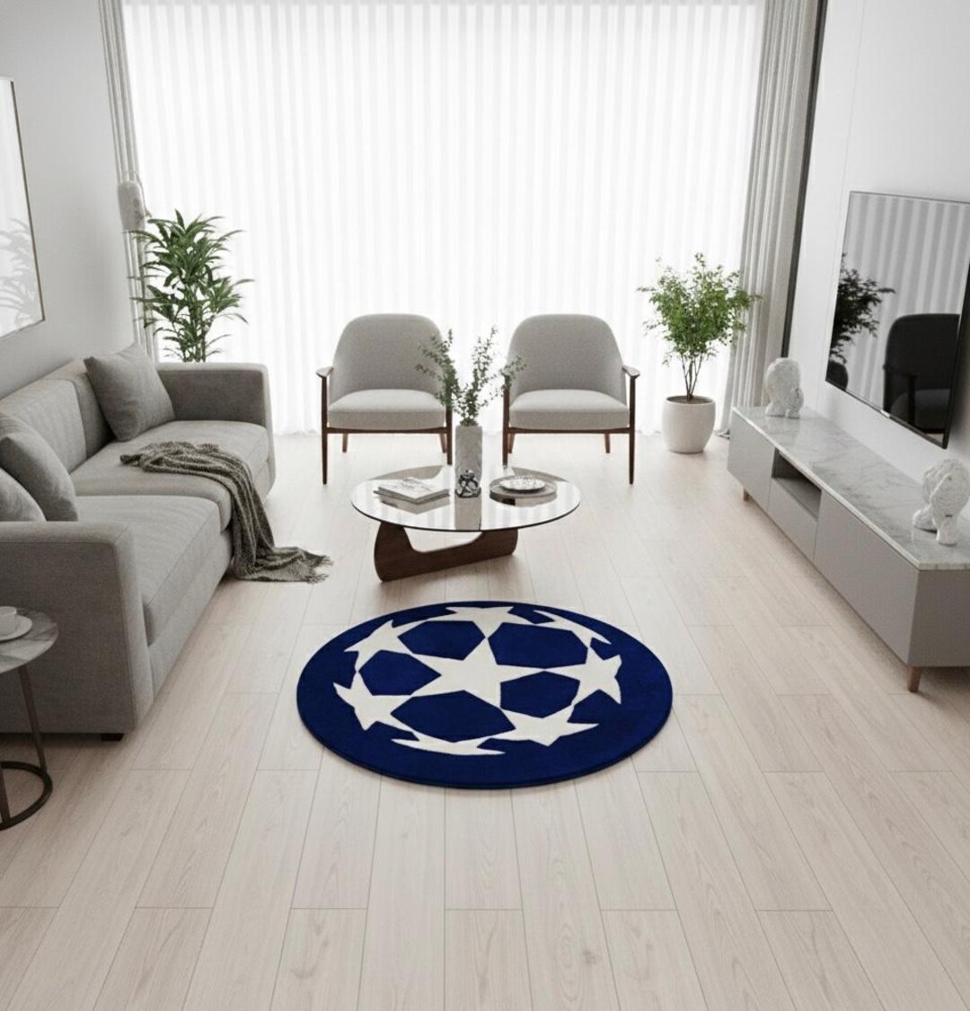 Champions League Rug: Handmade Soccer Star Area Rug - Etsy