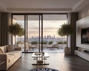 Handmade PSG Crest Rug – Paris Saint-Germain Soccer Decor