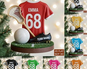 Personalized Lacrosse Sport Christmas Tree Ornament for Kids, 2025 Custom Photo Ornaments, Birthday Gift, Girls Boys Xmas, Lacrosse keepsake