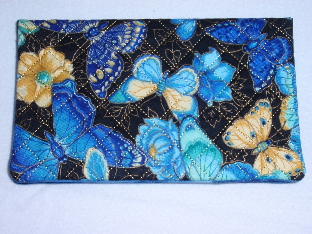 Butterflies Fabric Checkbook Cover Quilted Fabric Checkbook Etsy