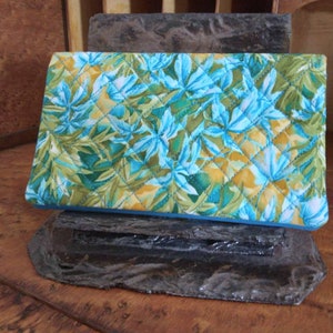 Quilted Fabric Checkbook Cover, Tropical Floral Checkbook Cover
