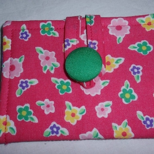 Tea Bag Wallet Pink with Flowers