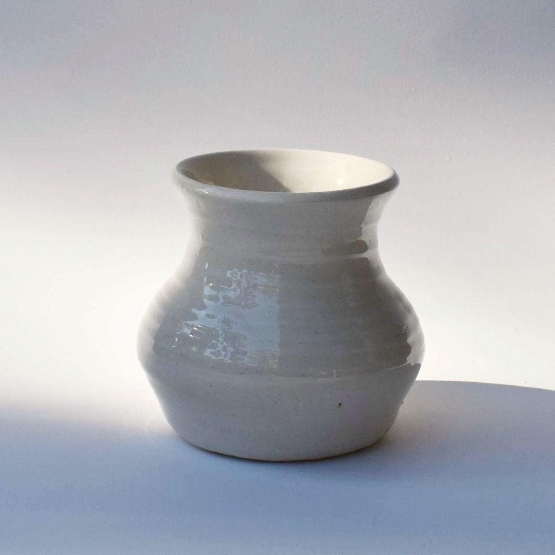 Vintage Studio Pottery Vase – Signed Annelics Wheel Thrown White Glaze ...