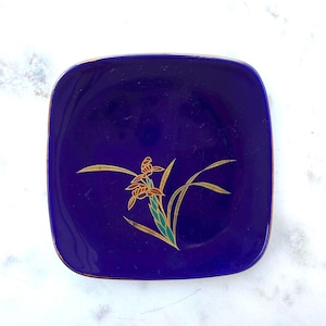 Vintage Koransha Kutani Plates: Cobalt Blue Floral Japanese Porcelain
