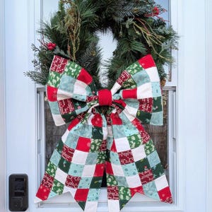 DIY Quilted Front Door Bow Sewing Pattern PDF Download, Giant Bow Instructions, Bow Hanger Pattern, Pattern for Large Bow