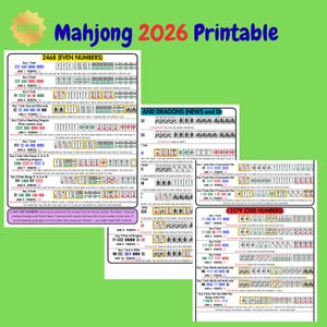 2026 Mahjong Cheat Sheet, Printable Easy Mah Jong Guide PDF Download