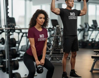 Motivational Fitness Shirt – No Excuses Gym Tee – Workout Training T-Shirt
