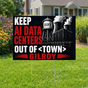 Keep AI Data Centers Out of Gilroy PNG, Anti Ai Protest PNG, Anti Trump Protest Png, Environmental Activist Shirt Design, Digital Download