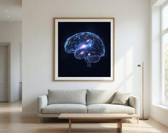 Poster verticale opaco "Cervello Cosmico" / Quadro da parete con anatomia del cervello galattico