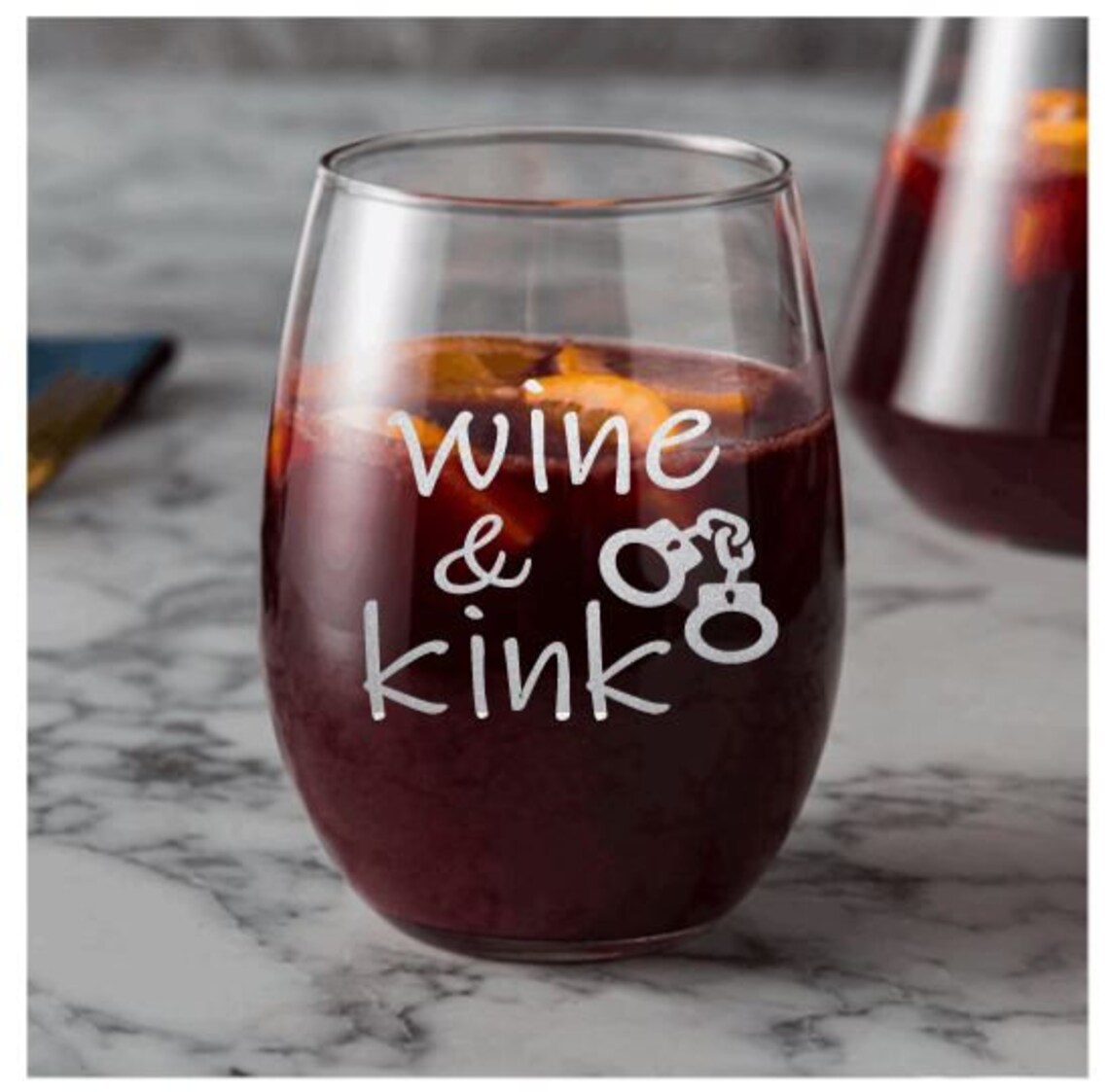 Naughty Wine Glass Wine & Kink etched romantic wine Etsy