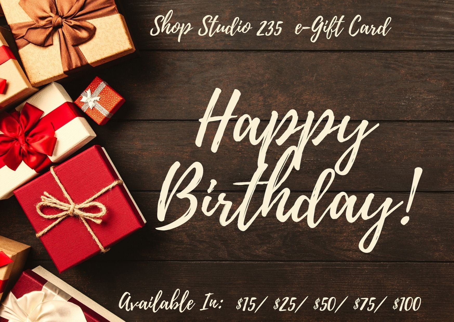 15/25/50/75/100 Happy Birthday eGift Card to Etsy
