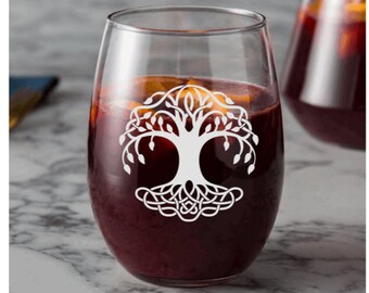 Party anniversary decoration. 10 Tree of Life Mixed colour Wine glass charms 