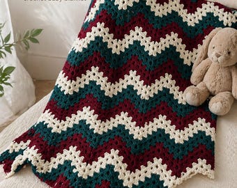 Crochet Baby Blanket 80x100 cm, Handmade Granny Square Blanket, Cotton Acrylic Baby Throw, Crib Blanket, Toddler Gift, Boho Nursery Decor