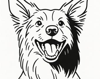 Custom Line Drawing Pet Portrait | Personalized Pet Portrait, Couple Gift | Digital Download Art | Wedding Gift, Anniversary, Dog Cat Sketch