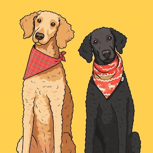 Personalized Pet Cartoon Portrait from Photo– Custom Dog or Cat Head Drawing | Digital Pet Art Gift or Memorial, Digital Illustration vector