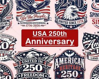 アメリカ建国250周年記念PNGバンドル｜愛国的な鷲の自由1776-2026 PNG｜愛国的な7月4日のギフト