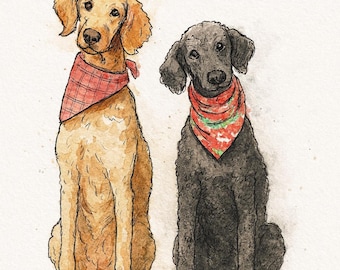 Custom Watercolor Pet Portraits | Dog & Cat Digital Painting | Personalized Pet Art Gift | Custom Pet Memorial Art and Pet Lover Gift