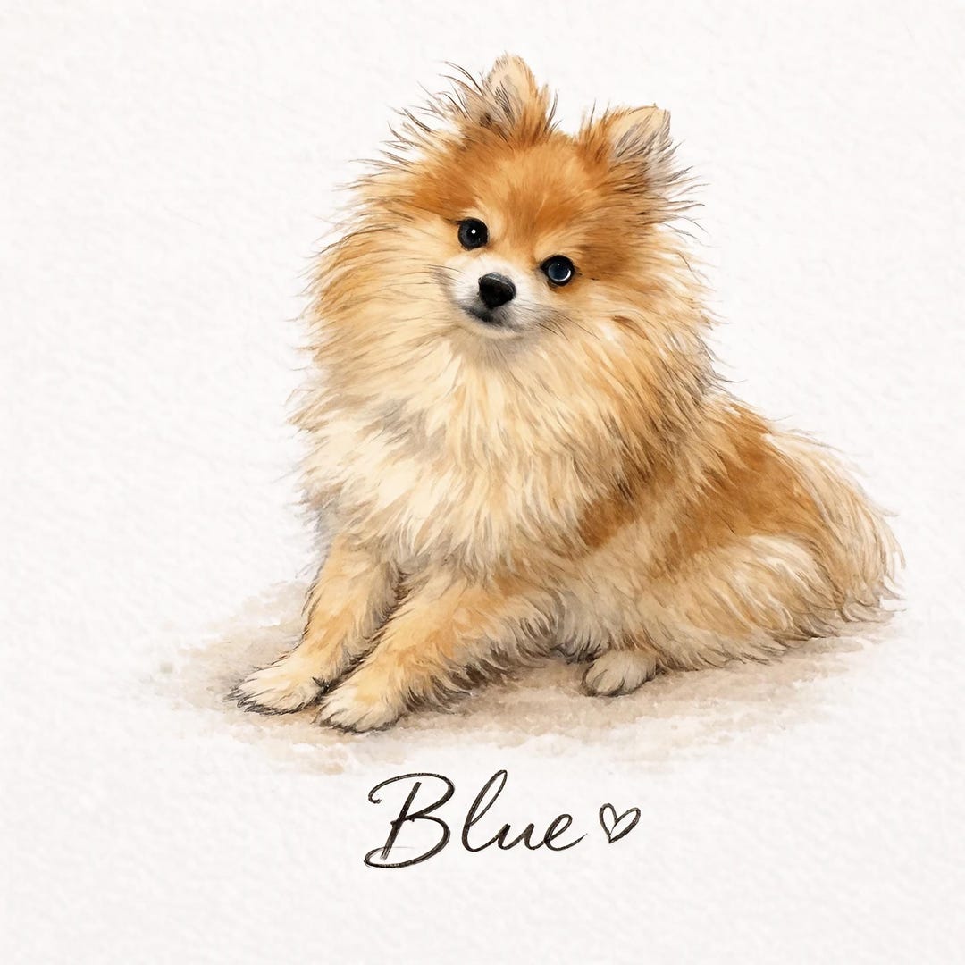 Custom Pet Memorial Watercolor Portraits | Dog & Cat Digital Painting ...