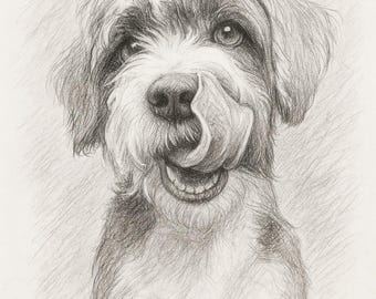 Custom Pet Line Drawing Portraits | Minimalist Dog & Cat Outline Art | Personalized Pet tattoo Memorial Gift