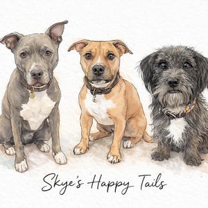 Custom Digital Watercolor Pet Portraits | Dog & Cat Painting ...