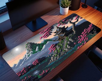 Pixel Art Mouse Pad: Anime Gaming Desk Mat