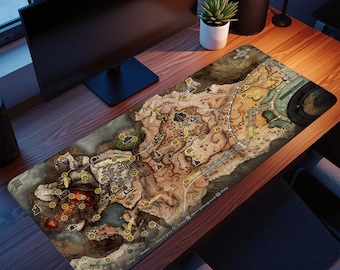 Elden Ring Map Gaming Mouse Pad: Spill-Resistant, Ultra-Smooth