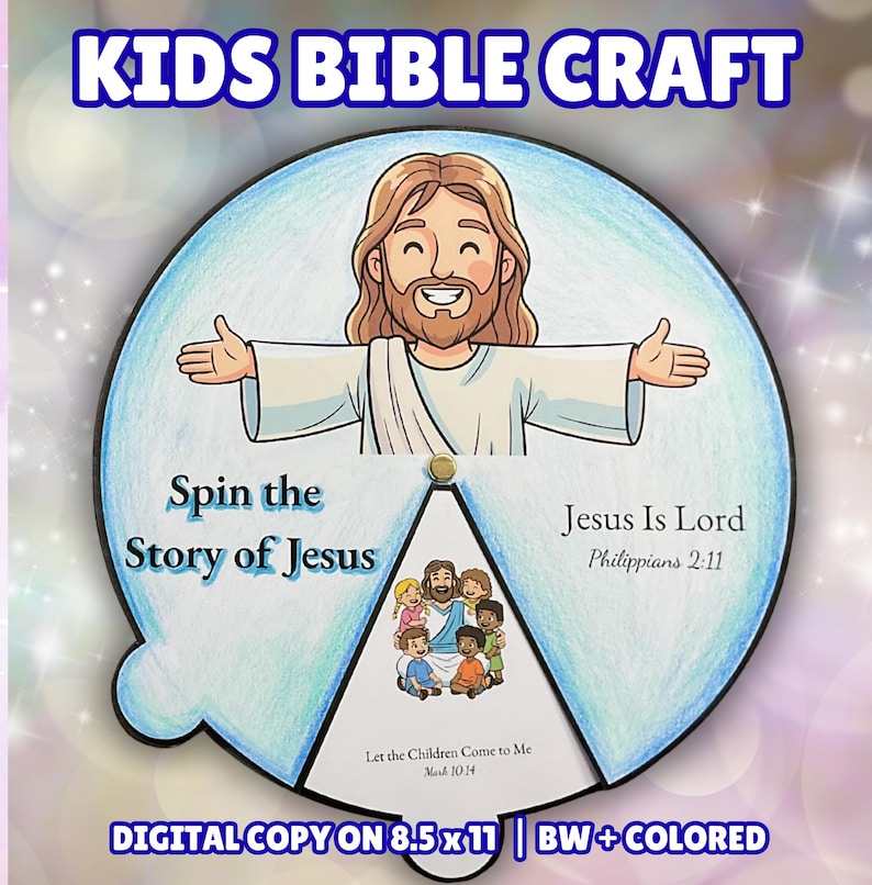 Christian Bible Craft the Life of Jesus Coloring Wheel, Bible Spinner ...