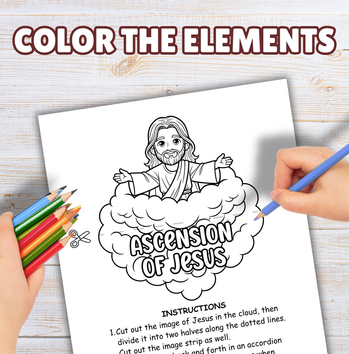Ascension Day Folding Craft Printable Jesus Ascending Story Kids Sunday ...