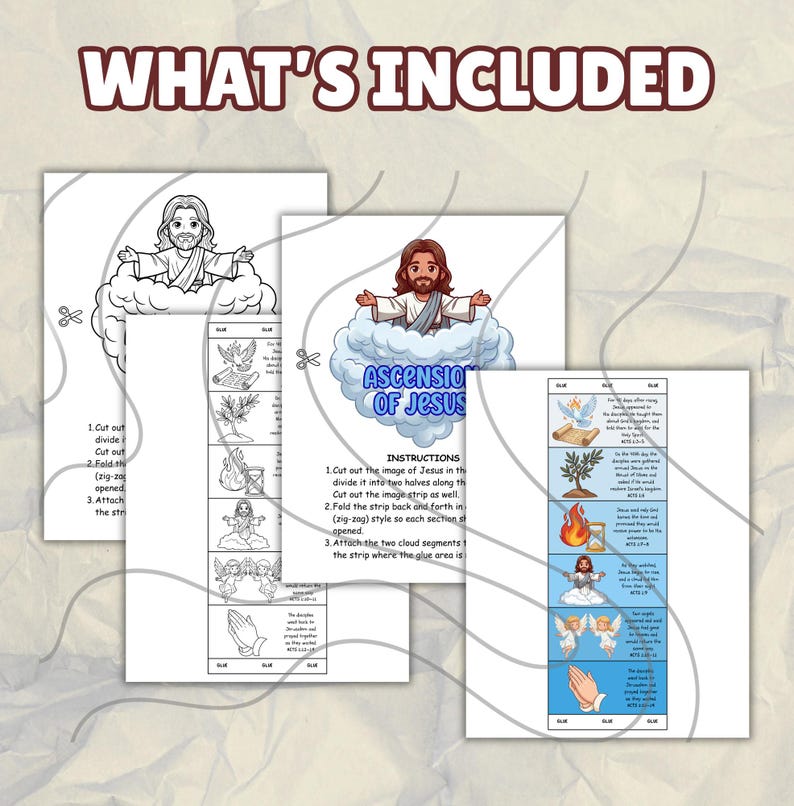 Ascension Day Folding Craft Printable Jesus Ascending Story Kids Sunday ...