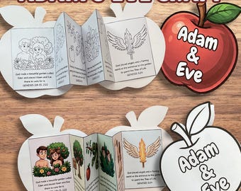 Adam & Eve 3D Booklet Craft for Kids, Adam and Eve Children Minibook, Genesis 3 Story Printable, Sunday School, VBS, Homeschool Bible Lesson