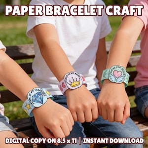 Jesus Paper Bracelets Craft for Kids, Sunday School Coloring Activity, Faith Wristband Keepsake, Christian Bible Craft Church VBS Homeschool