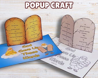 I Dieci Comandamenti - Biglietto Pop-up 3D - Lavoretto Mobile Esodo 20 - Lezione Biblica per Bambini - I Dieci Comandamenti - Attività per la Chiesa - Storia di Mosè - Istruzione a Casa