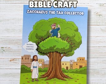 Zacchaeus Meets Jesus Craft Printable, Jesus Knows Us Activity, Luke 19 Bible Lesson, Downloadable Sunday School Resource