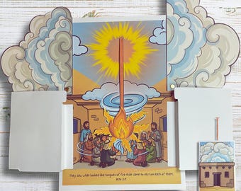 Pentecost Craft for Kids Printable Holy Spirit Bible Story Pentecost Activity Kids Sunday School Lesson Acts 2 Children's Ministry Resource