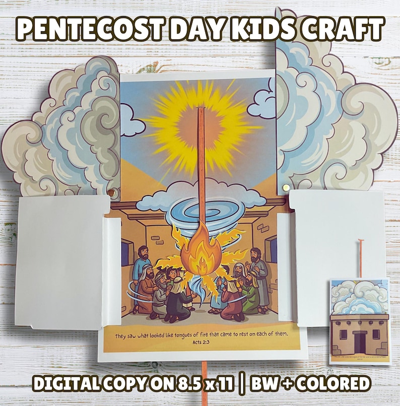 Pentecost Craft for Kids Printable Holy Spirit Bible Story Pentecost ...