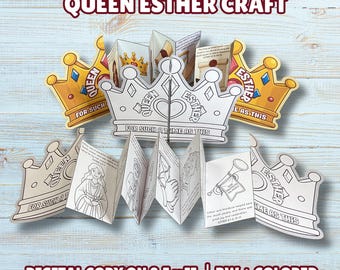 Queen Esther Folding Surprise Craft, Esther Becomes Queen Sunday School Activity, Kids Old Testament Lesson, Christian Homeschooling, Church