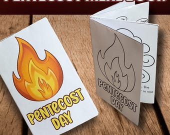 Pentecost Mini Book Printable Holy Spirit Bible Story Craft Pentecost Timeline Activity Kids Bible Coloring Book Sunday School Lesson Acts 2