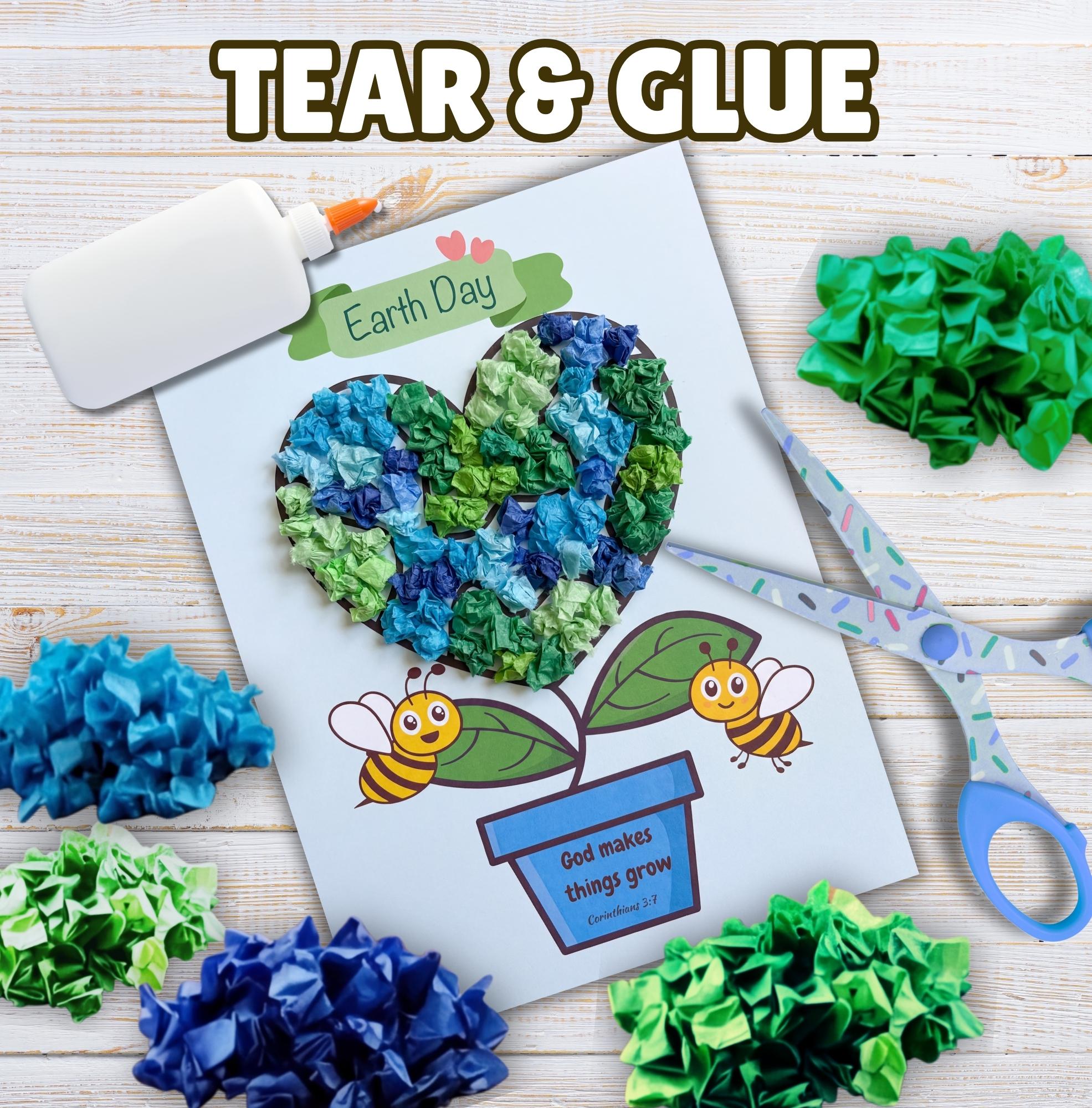 Earth Day Craft for Kids, Torn Paper Bible Craft, Preschool Earth Day ...