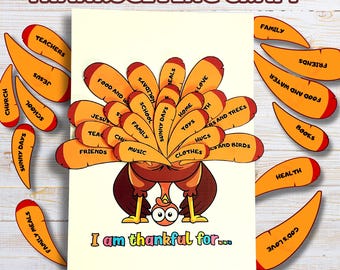 Manualidad de pavo de agradecimiento para niños, actividad de gratitud para la escuela dominical de otoño, Día de Acción de Gracias para niños y familias, proyecto para el aula de otoño