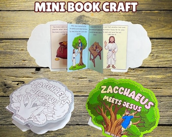 Zacchaeus Meets Jesus 3D Booklet Printable, Jesus Knows Us Mini Book Craft, Luke 19 Bible Lesson, Sunday School Activity