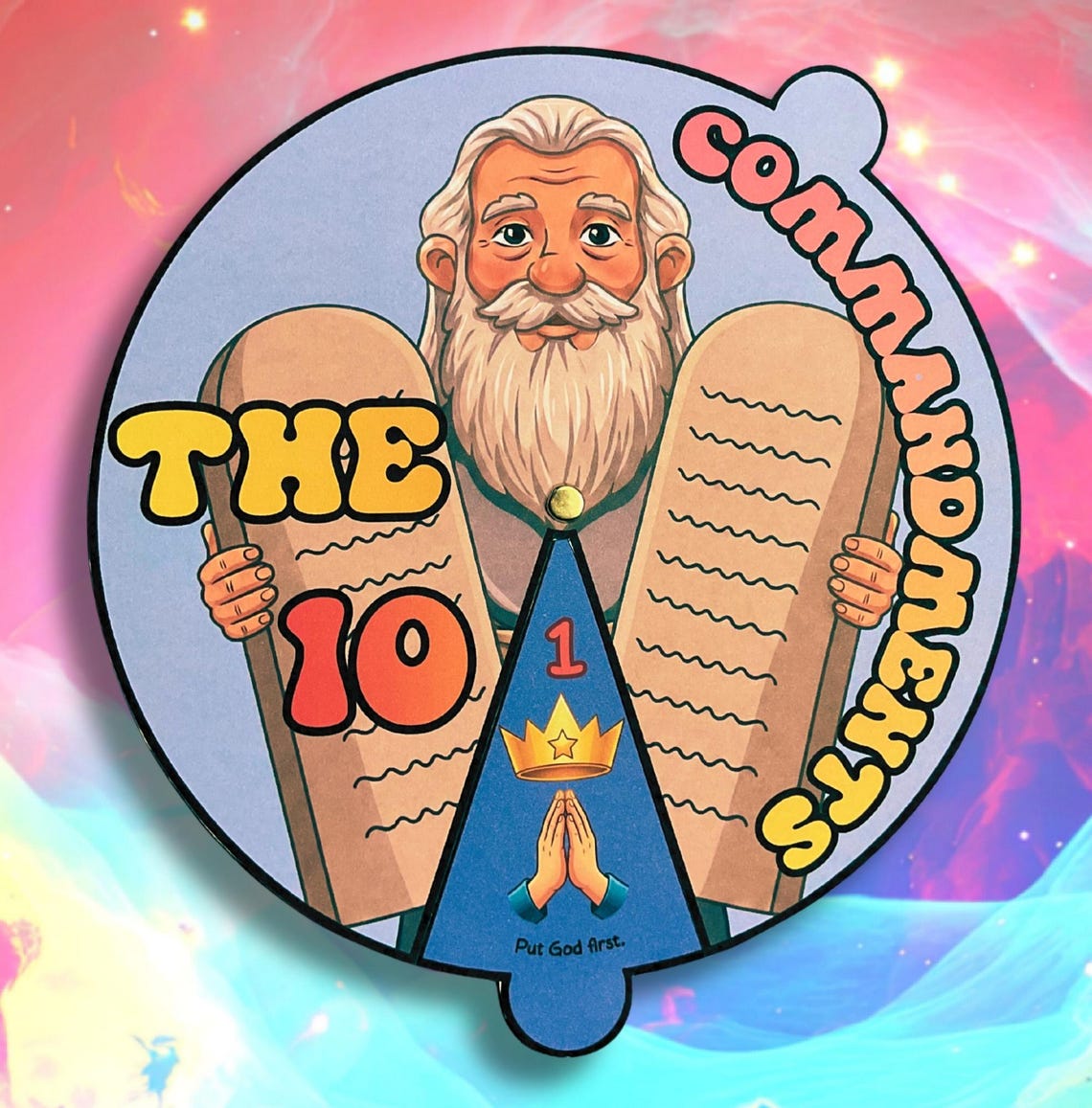 The Ten Commandments Coloring Wheel Craft Exodus 20 Bible Lesson for ...