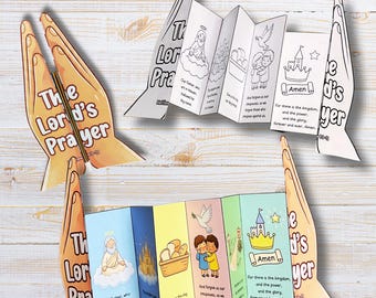 The Lord's Prayer Folding Surprise Craft for Christian Kids VBS Sunday School Bible Lesson Bible Story Activity Children's Ministry Supplies