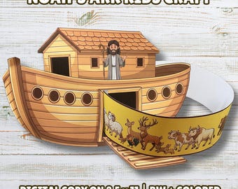 L'Arca di Noè: attività stampabile per bambini, la storia di Noè, lezione biblica Genesi 6-9, scuola domenicale, campo estivo cristiano per bambini, istruzione domiciliare