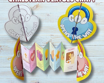 Christian Virtues Folding Surprise Craft, Christian Kids Bible Activity, Kids Ministry Lesson, Sunday School Printable, VBS, Homeschool, LDS