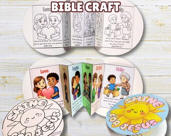 Shine For Jesus Bible Verse Craft for Kids, Let Your Light Shine Mini Book Activity, Be A Light For Jesus, Matthew 5:16 Lesson VBS Printable