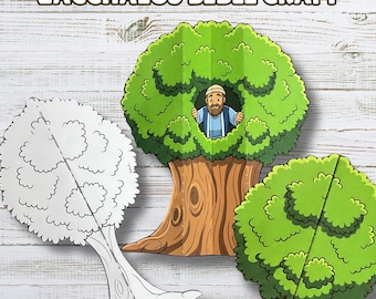 Zacchaeus Tree Folding Surprise Craft, Jesus Knows Us & Loves Us, Luke 19 Bible Activity, Sunday School Lesson Printable