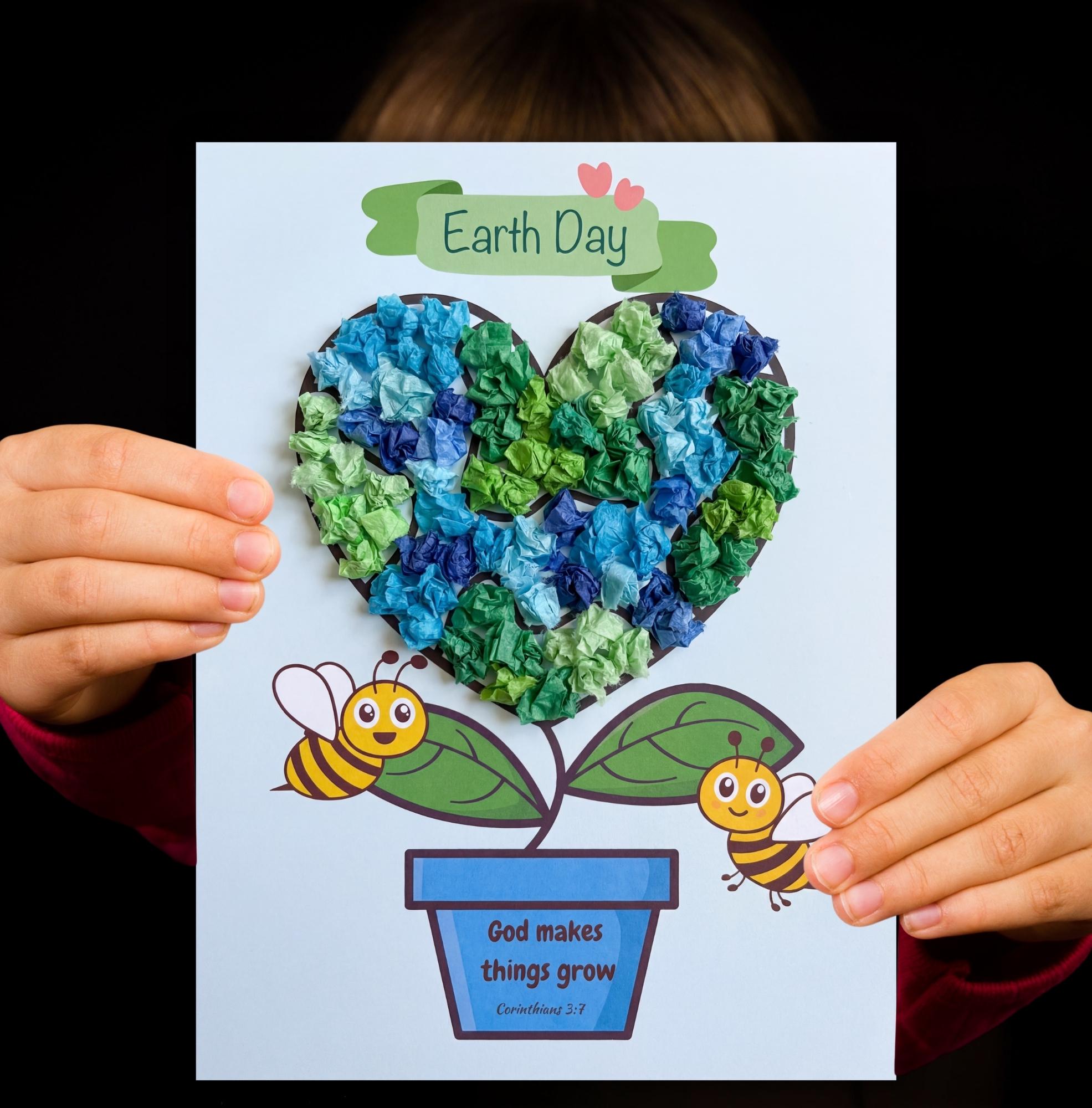 Earth Day Craft for Kids, Torn Paper Bible Craft, Preschool Earth Day ...