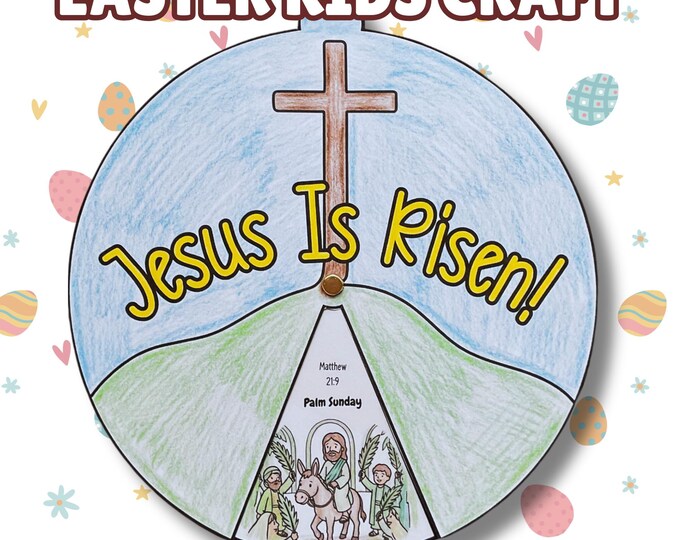 Easter Story Coloring Wheel Printable, Holy Week Spinner Wheel, Lent ...