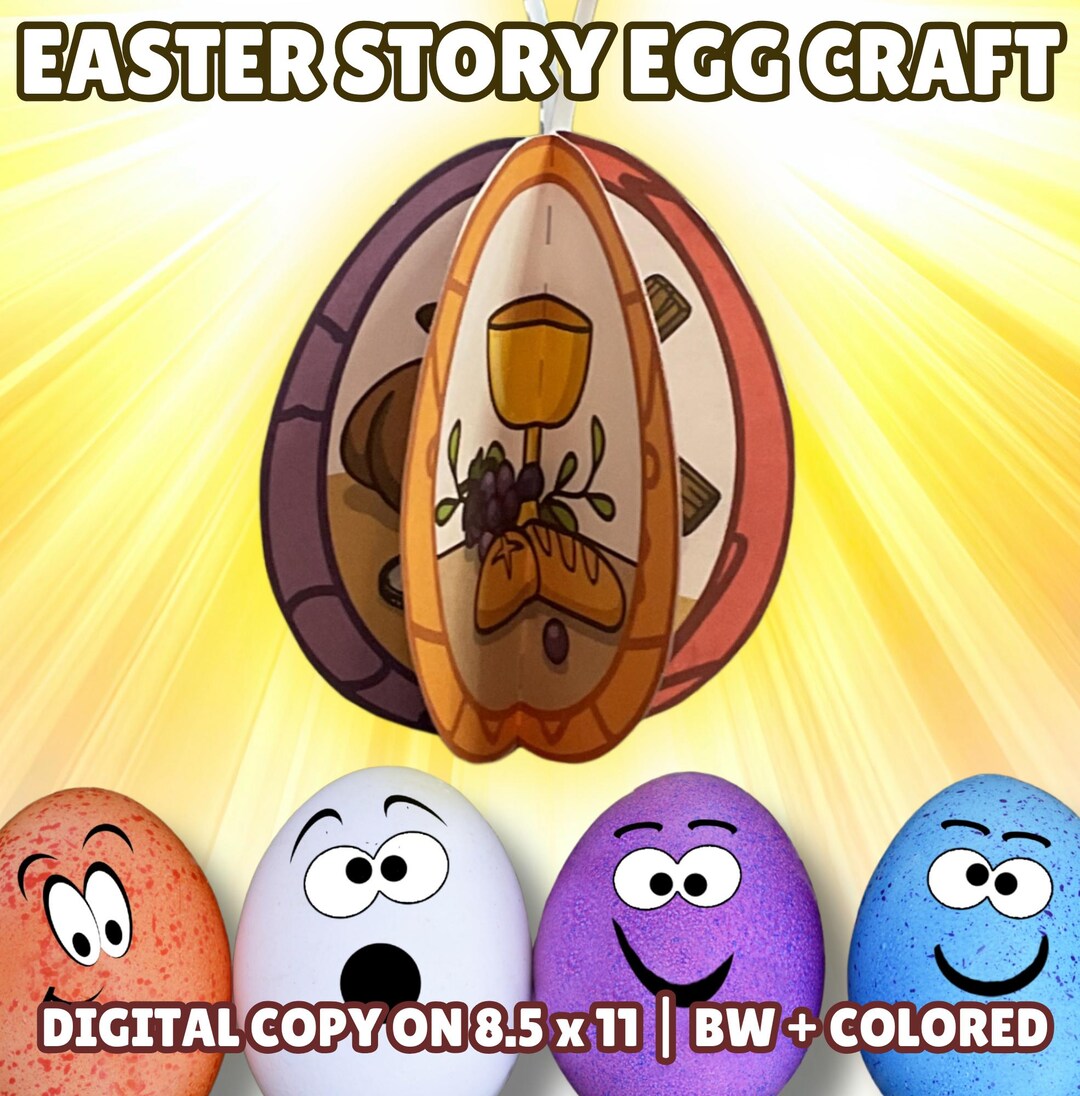 Easter Story 3D Egg Mobile Craft for Kids, Christian Holy Week Craft ...