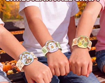 Christian Wristband Craft Printable, Sunday School Fall Season Coloring Activity, Fall Bible Lesson, Christian Homeschooling Church Bracelet